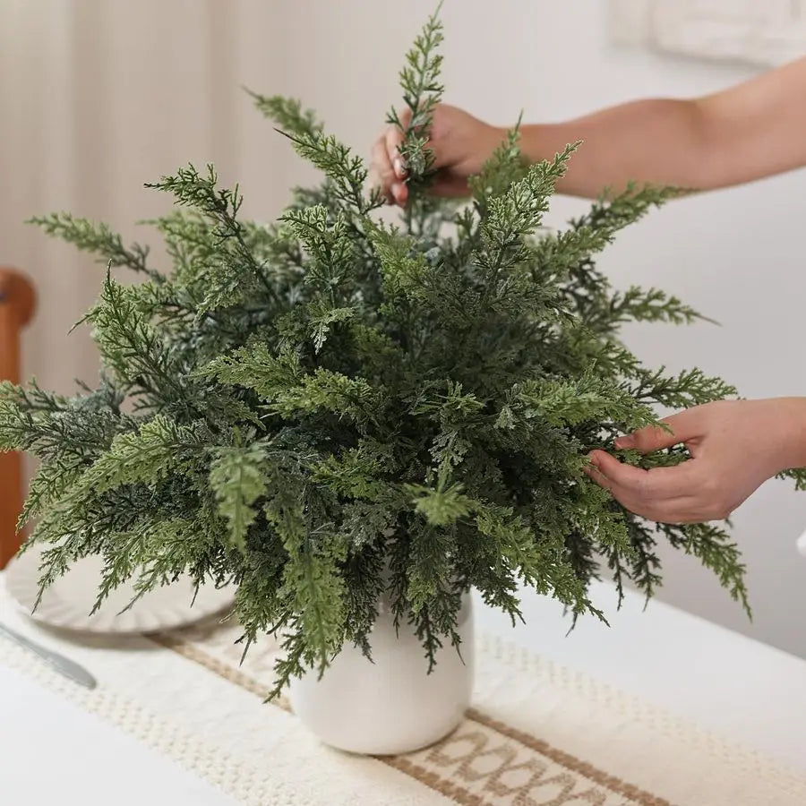 Real Touch Cedar Branches 24 Pcs Artificial Christmas Greenery For Vase