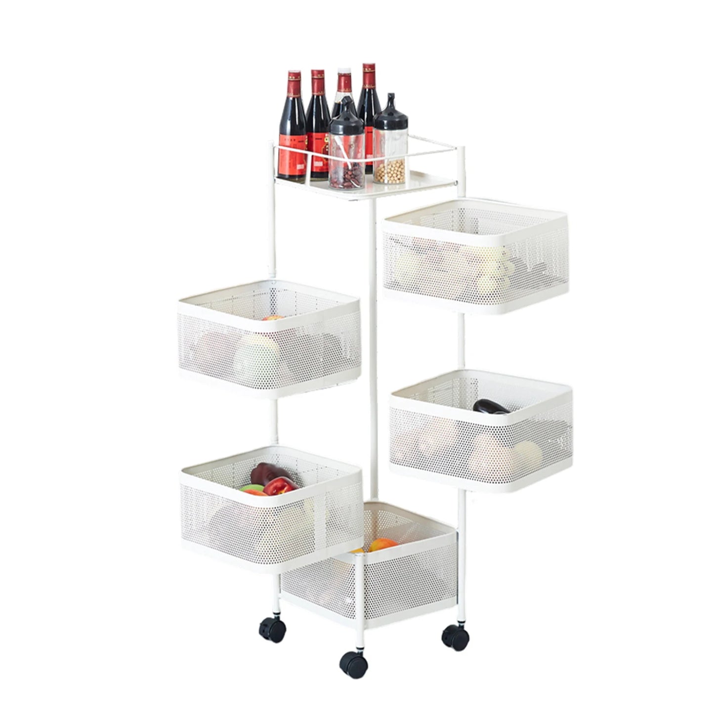 HobbyLane Five Layers 360 Degree Rotatable Trolley Storage Rack