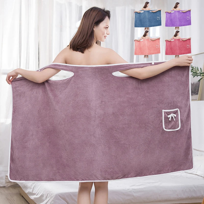 Microfiber Wearable Bath Towel For Travel And Gym Use Everyday