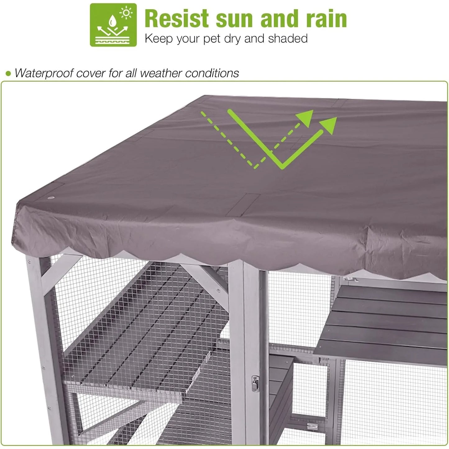 XIUWO Outdoor Cat Enclosure Walk In Window House With Platforms