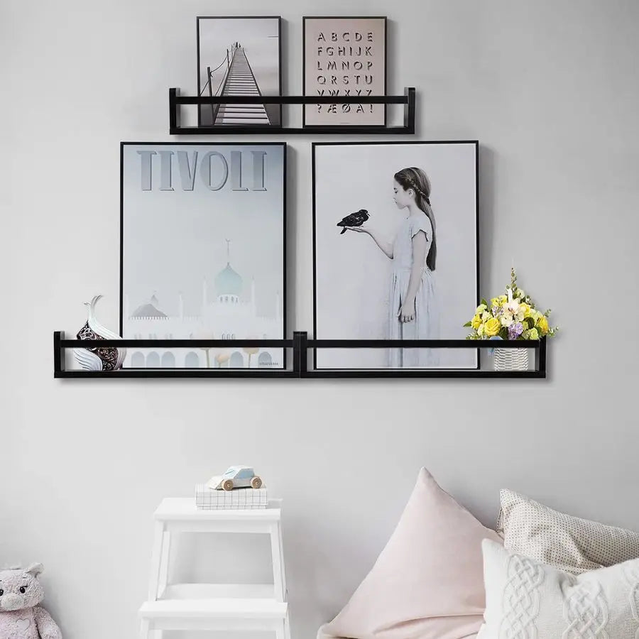 Classic Nursery Bookshelves Set Of 3 Wooden Floating Shelves