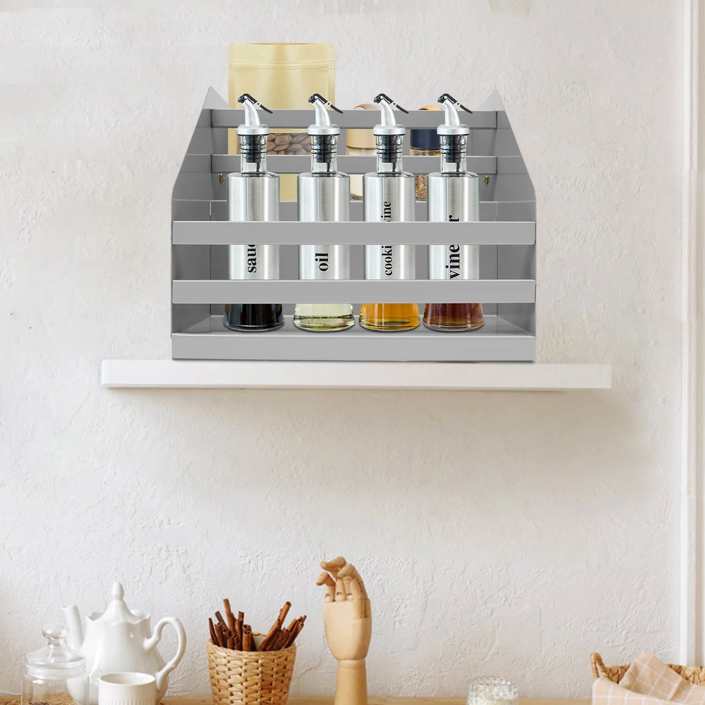 Two Tier Pull Down Cabinet Organizer Under Sink Storage Rack