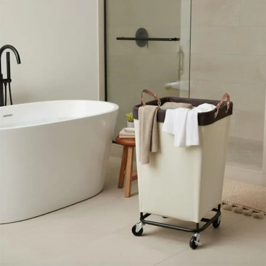 Laundry Basket With Wheels Large Rolling Hampers For Home Dorm