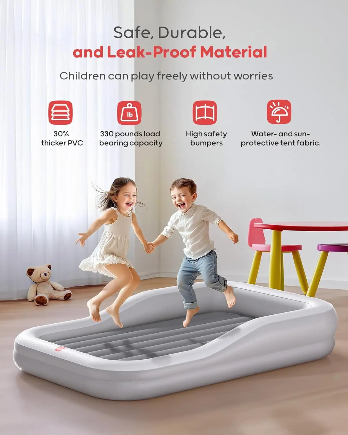 Inflatable Toddler Travel Bed With Tent For Camping And Home