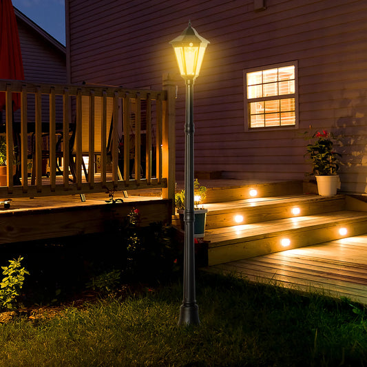 Outdoor Lamp Post Light With Glass Adjustable Brightness