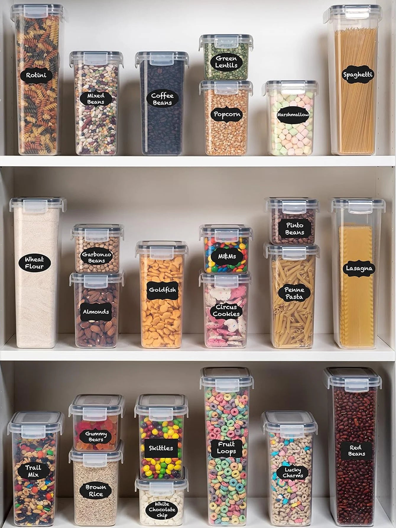 Stackable Large Capacity Food Storage Containers Set For Kitchen Organization