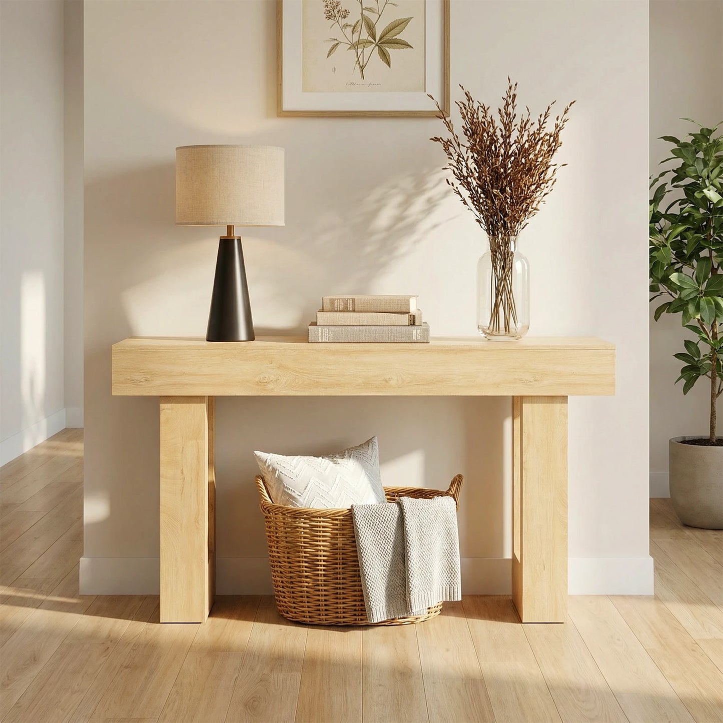 JHK Sofa Table Wood Entryway Console Space Saving Heavy Duty
