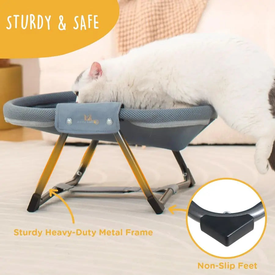 XMSJ Elevated Cat Hammock Bed Foldable No Assembly Indoor Outdoor