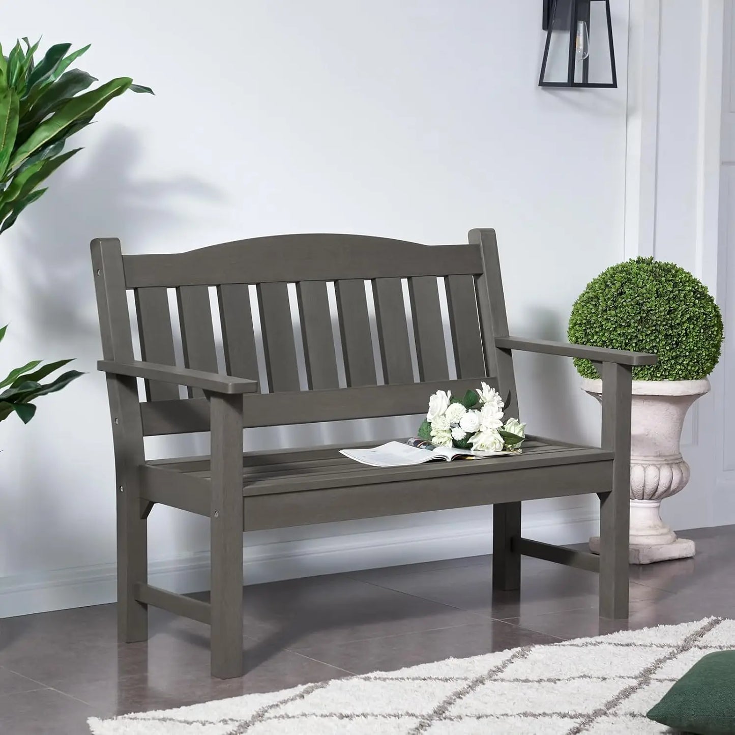 All-Weather Poly Lumber Memorial Garden Bench Rot-Resistant