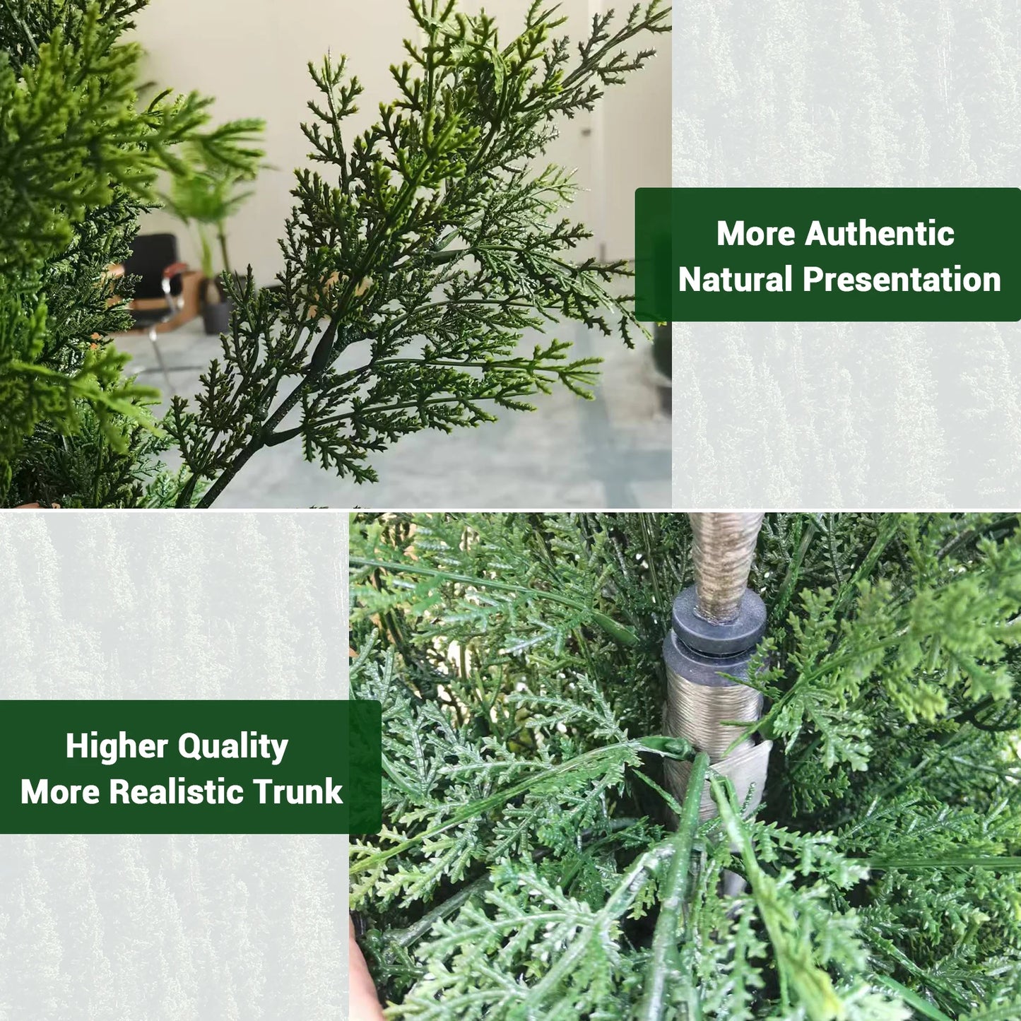 HiMISS Artificial Cedar Topiary Trees 2 Pack UV Resistant Outdoor