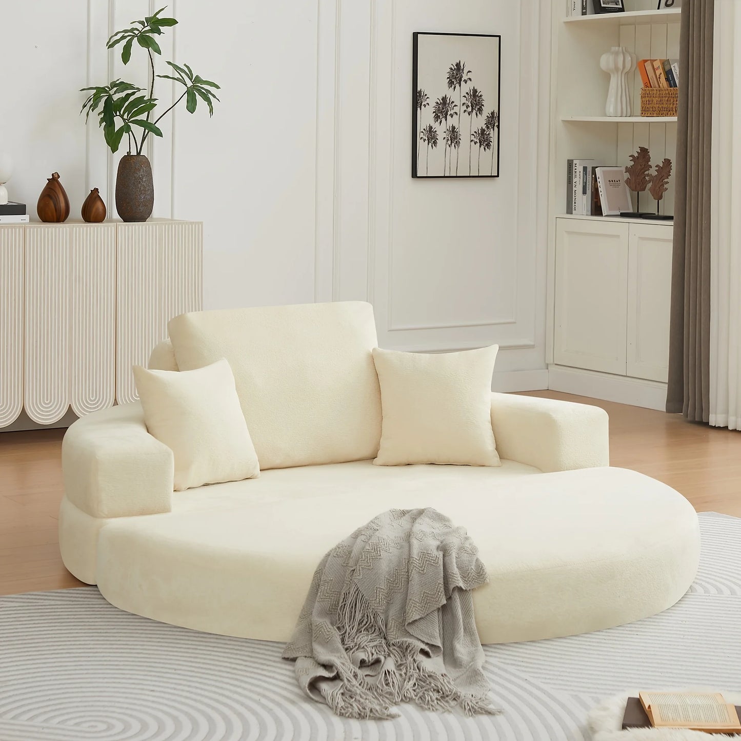 PIYRQ Foldable Convertible Sleeper Sofa With 3 Pillows