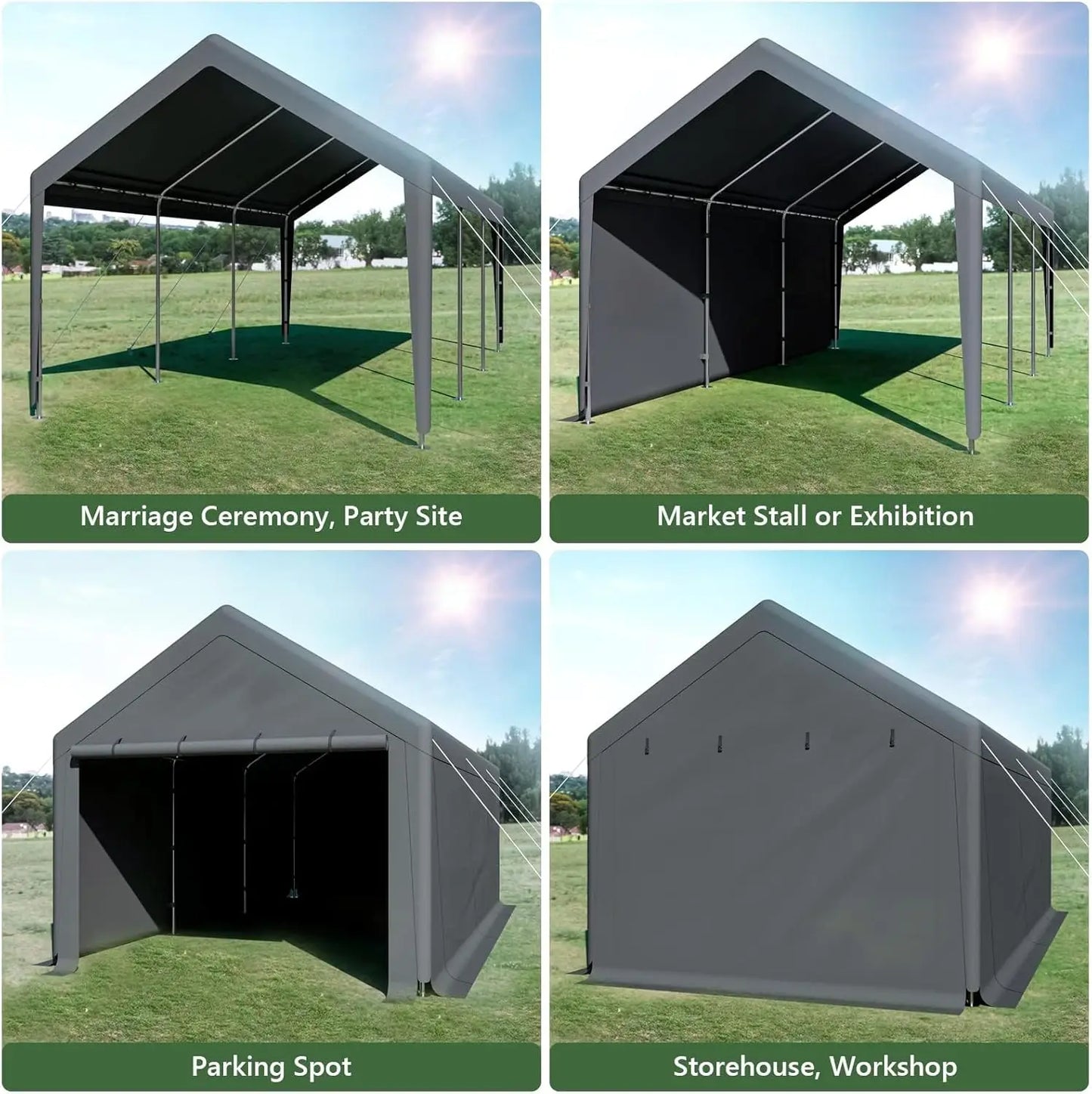 Heavy Duty Steel Carport Canopy Storage Shed Portable Garage
