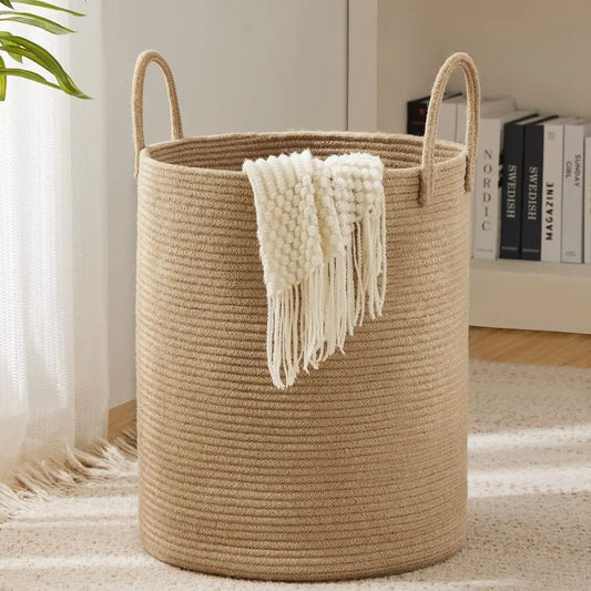 Ecofriendly Natural Jute Rope Laundry Hamper For Nursery Storage