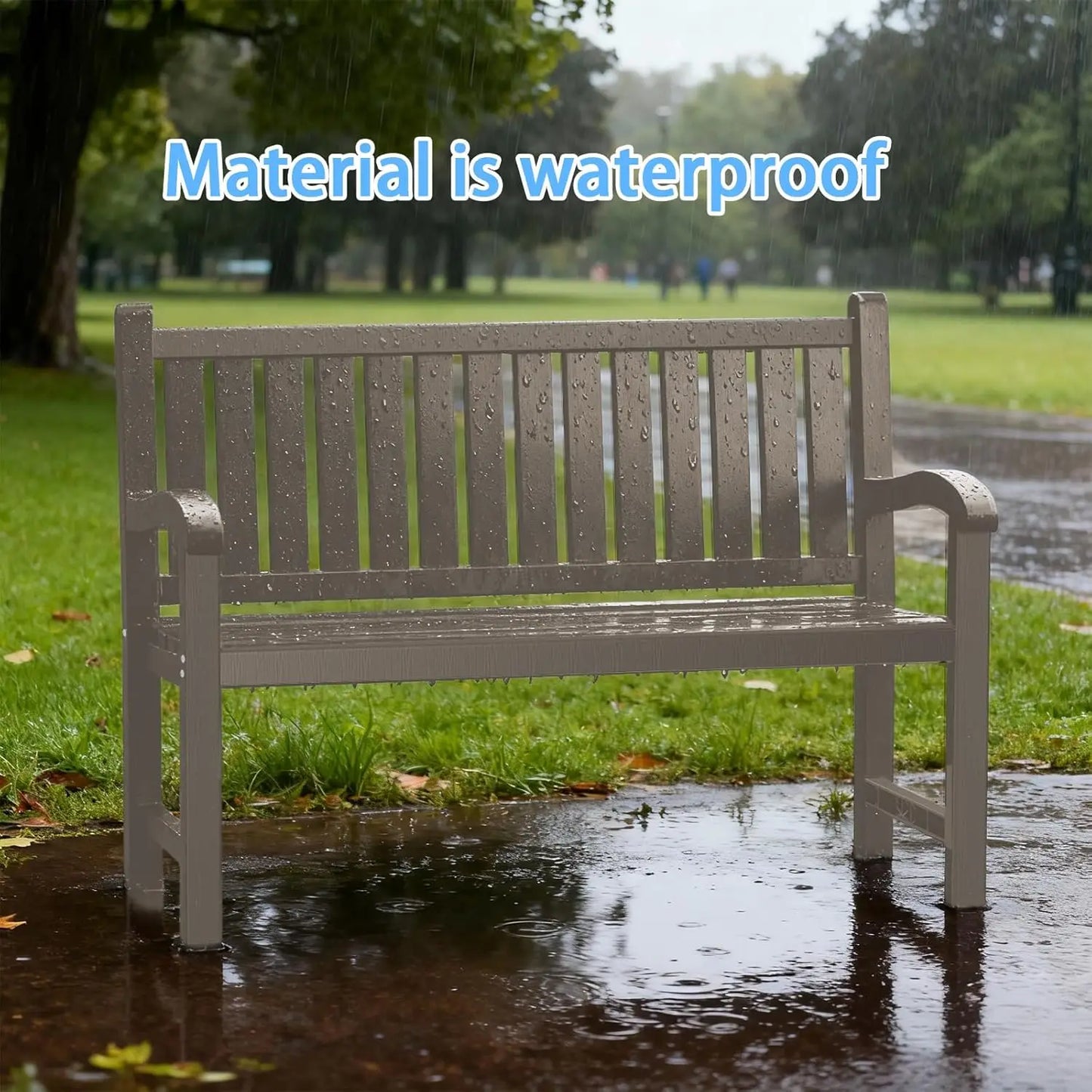 Resin Patio Bench Outdoor Furniture Waterproof Ergonomic Backrest Custom