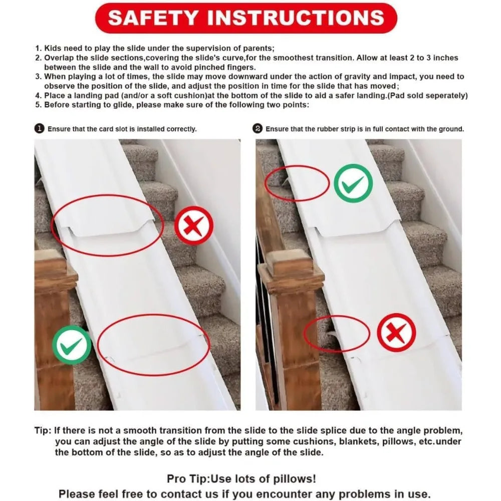 4 Pack Indoor Staircase Slide For Kids Adjustable Length Safe Anti Slip