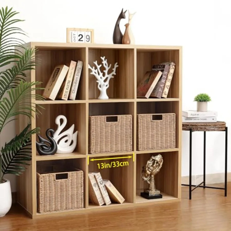 Plastic Wicker Storage Basket Collapsible Cube for Shelves
