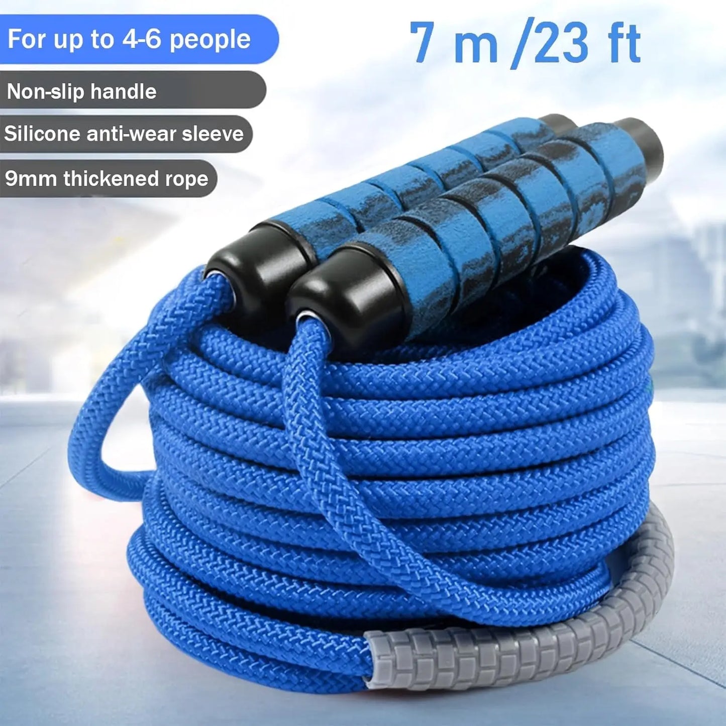 Adjustable Double Dutch Jump Rope Nylon Braided Core 360 Rotation