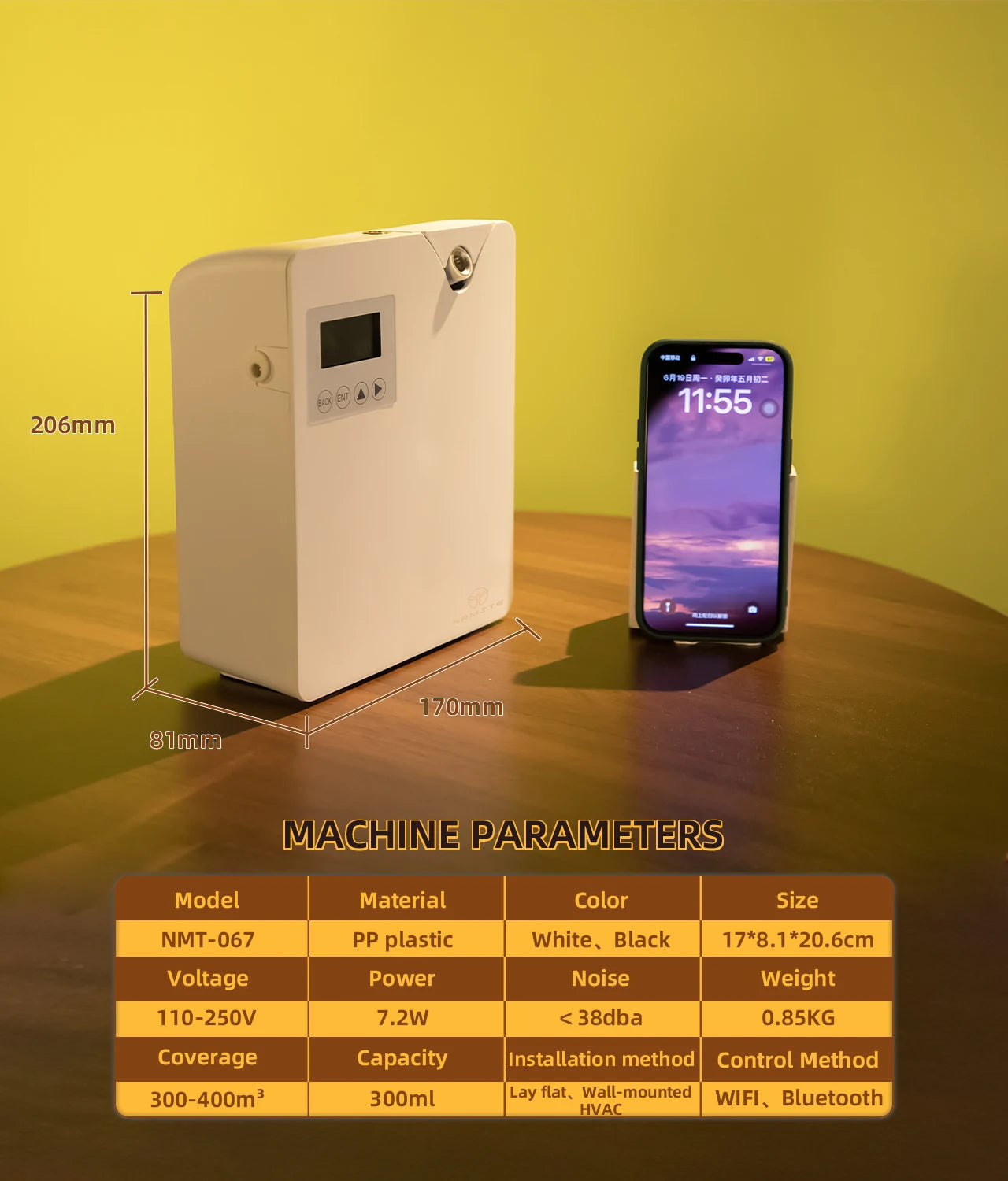 NAMSTE Aroma Diffuser Wifi Bluetooth Room Fragrance Essential Oils Purifier