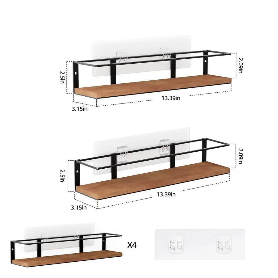 Rustic Style Wall Mount Spice Rack For Cabinet Door