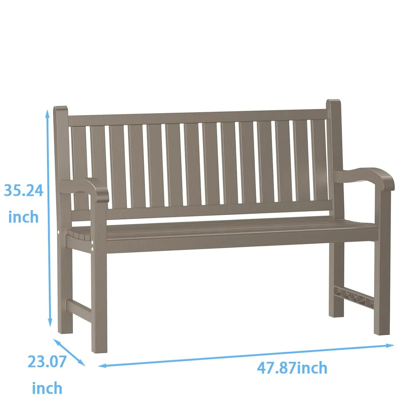 Resin Patio Bench Outdoor Furniture Waterproof Ergonomic Backrest Custom