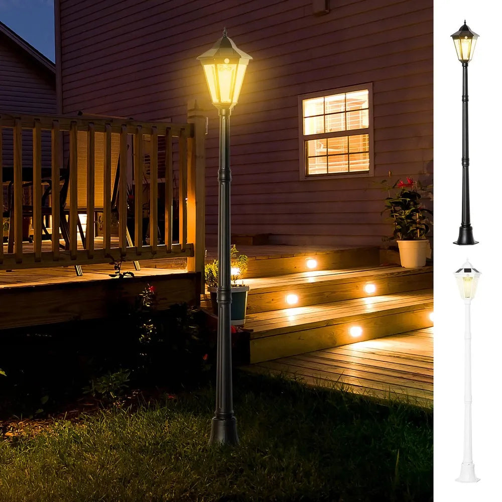 Outdoor Lamp Post Light With Glass Adjustable Brightness