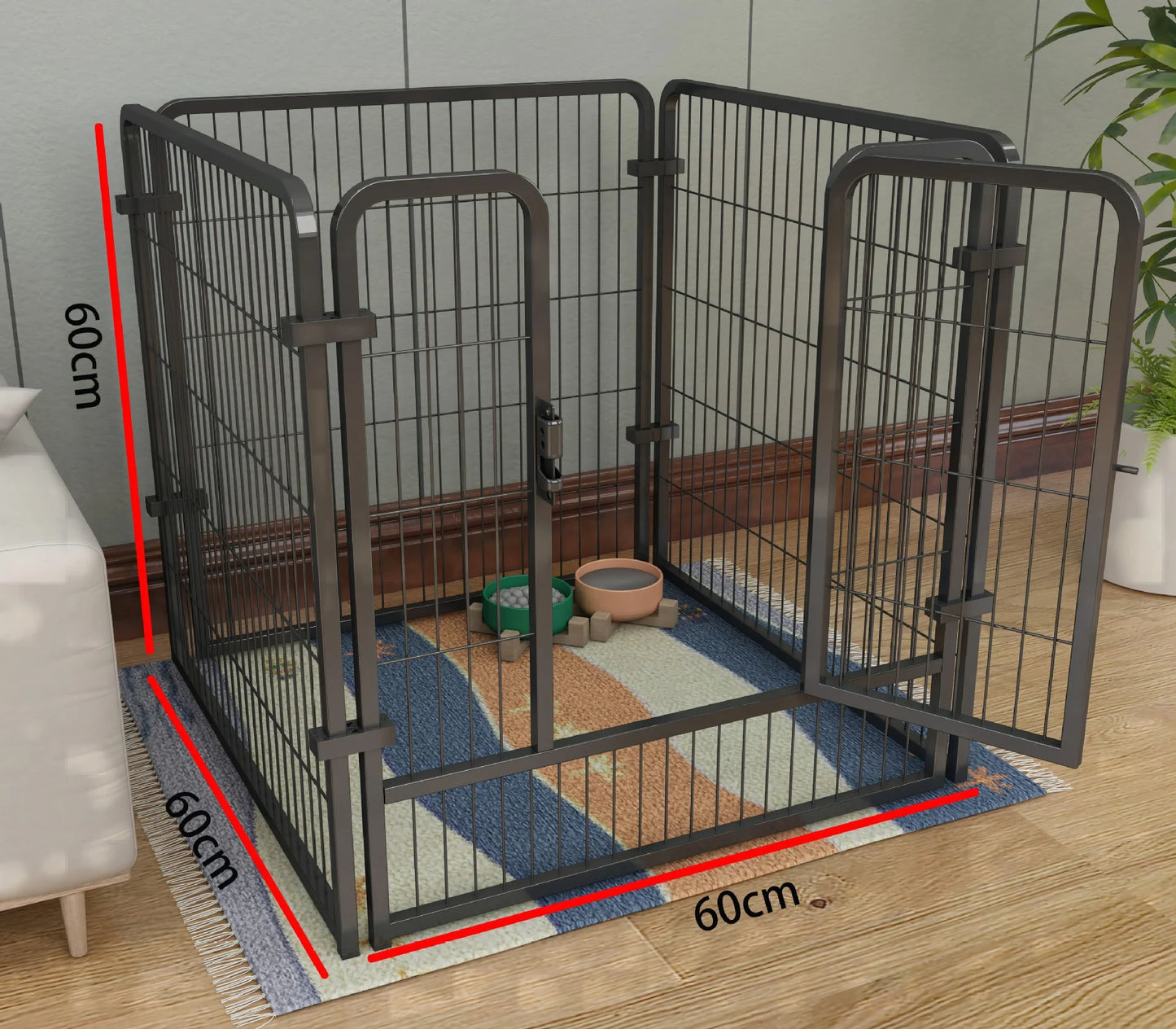 Foldable 4 6 Panels Dog Fence Playpen Heavy Duty Kennel