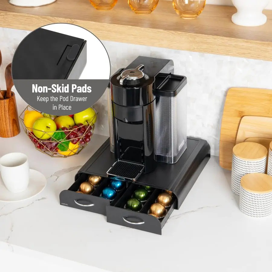 XMSJ Single Serve Coffee Pod Organizer With Drawers VertuoLine Nespresso