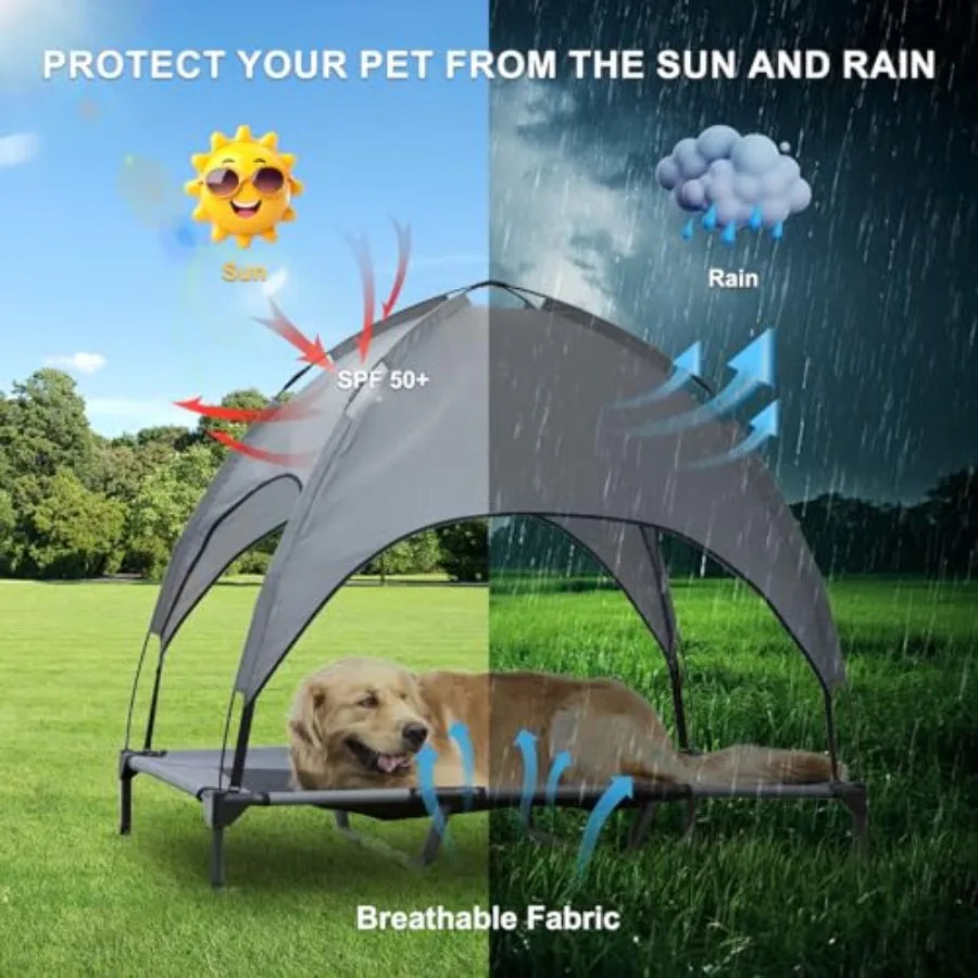 Elevated Dog Bed Canopy Outdoor Waterproof Pet Cot Carry Bag