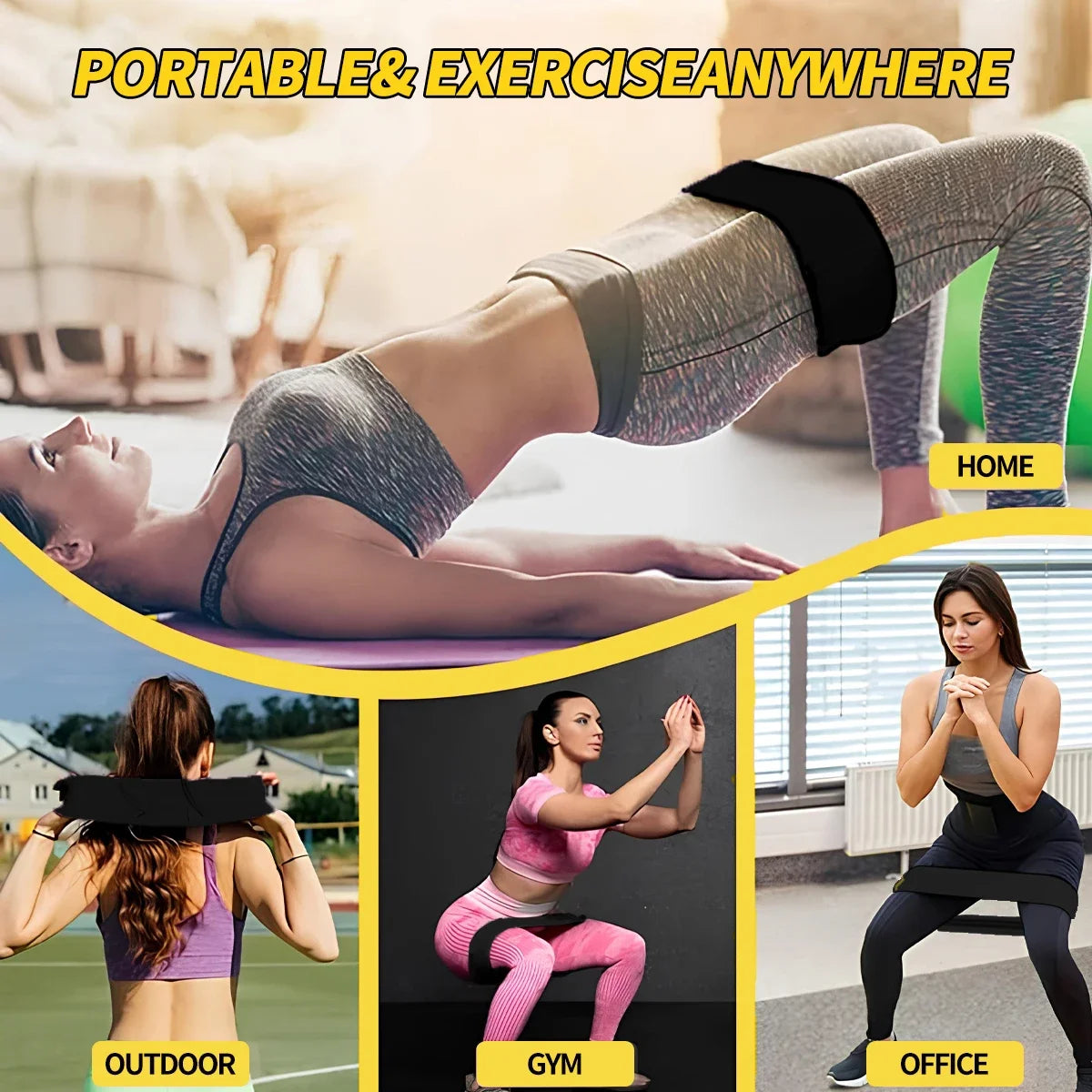 Elastic Resistance Band Set Legs and Hips with Storage Bag