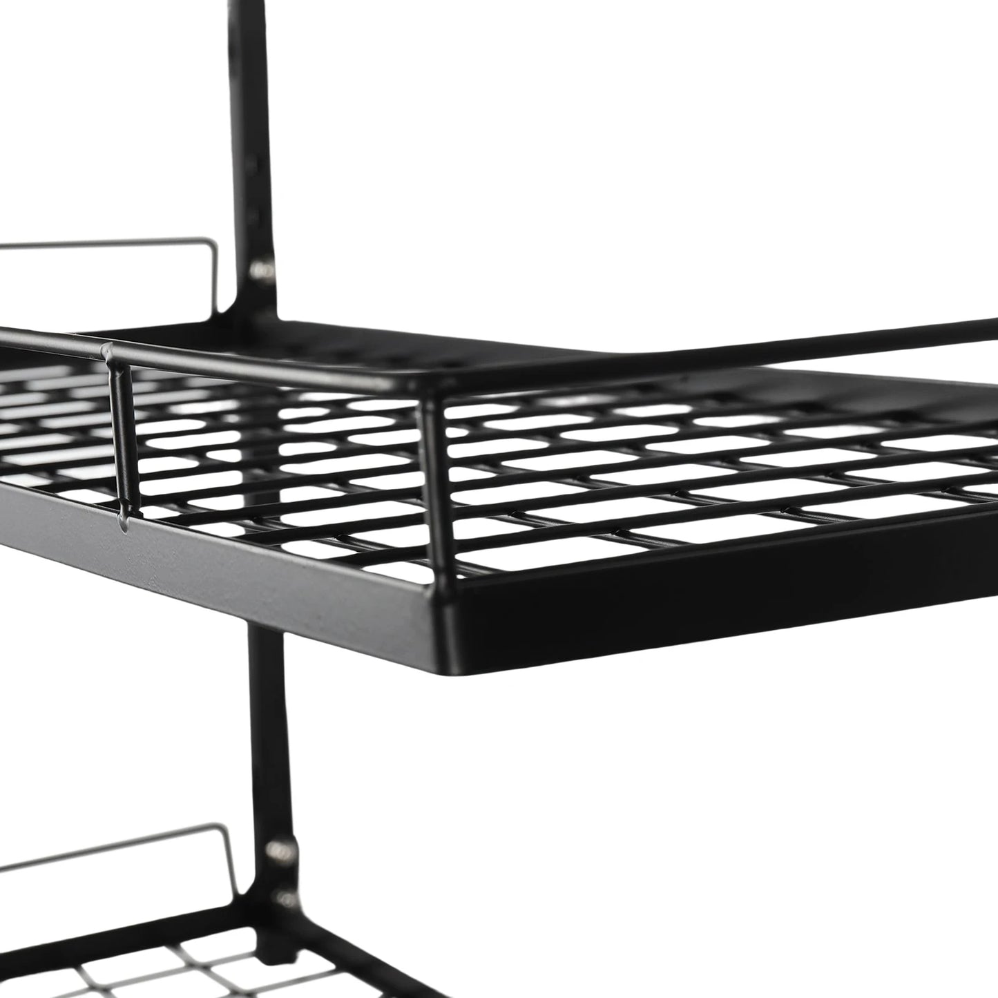 2-Tier Hanging Pot Rack Wall Mount With 10 Hooks Organizer