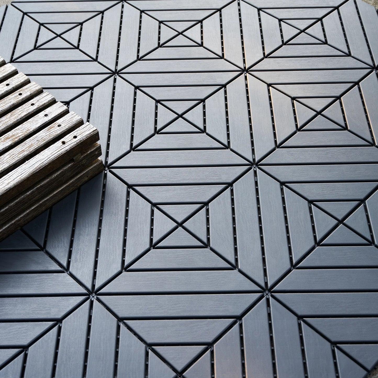 Plastic Interlocking Deck Tiles 44 Pack Patio Decking