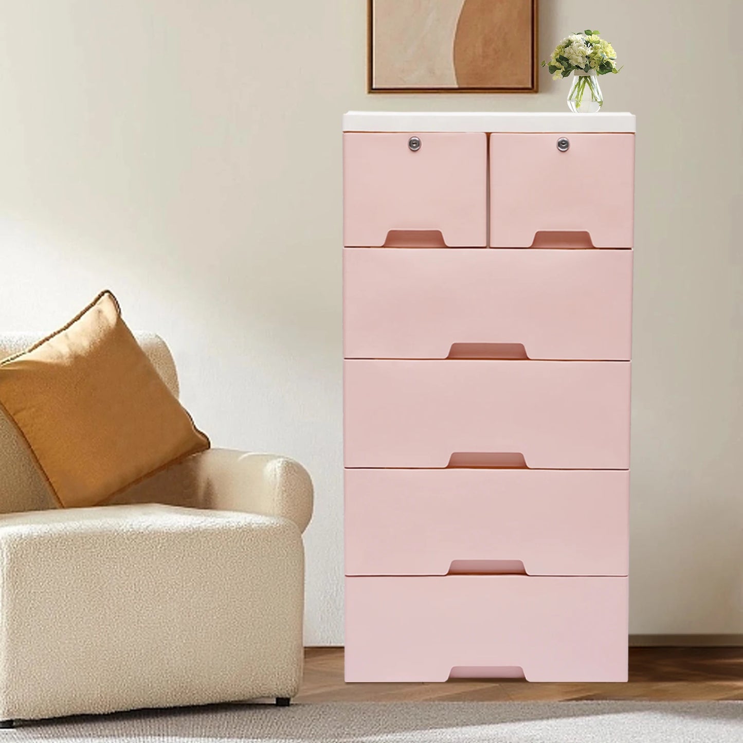 Modern Plastic Dresser Storage Tower For Home Office Bedroom