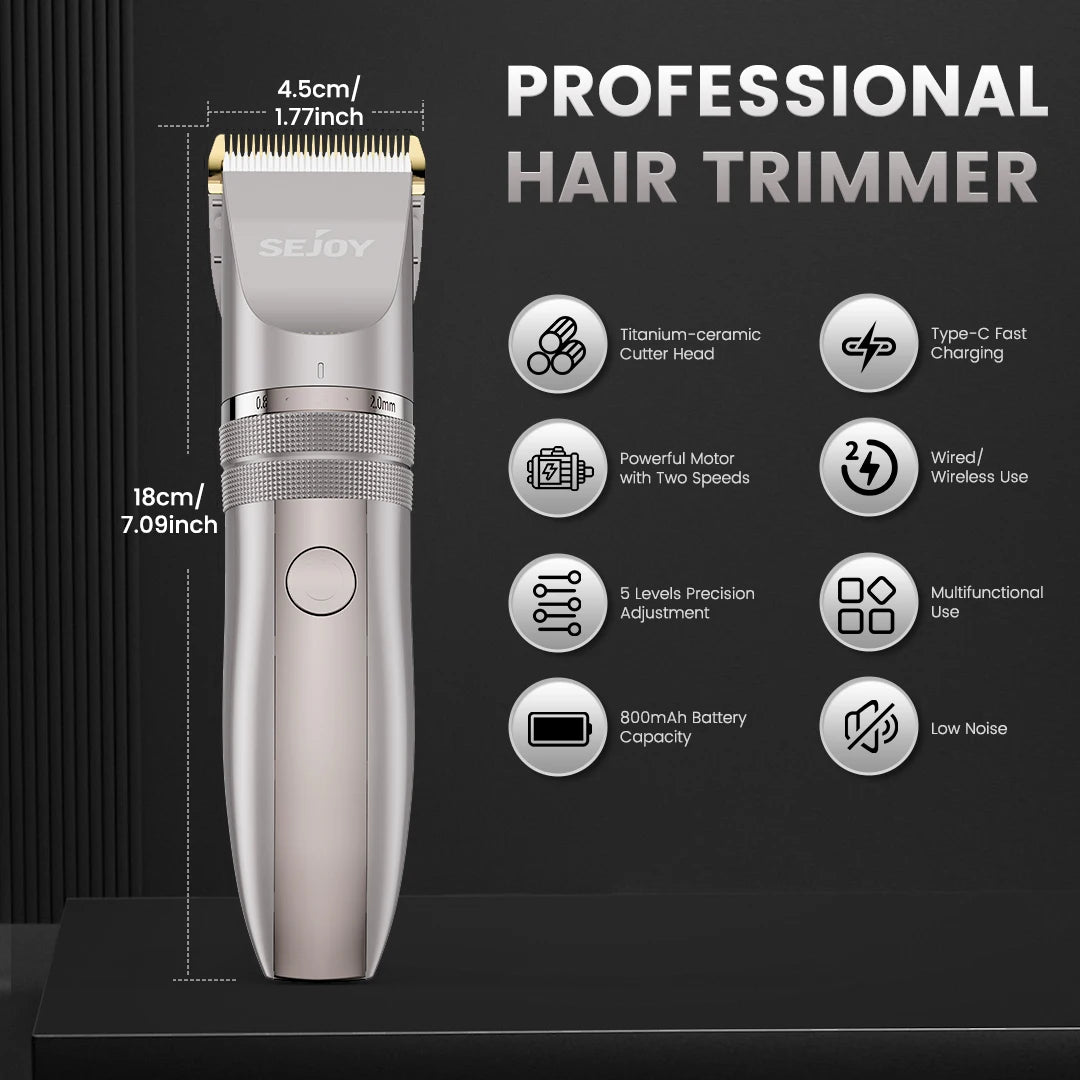Pet Hair Clipper Kit Cordless Grooming Trimmer With Ceramic Blades